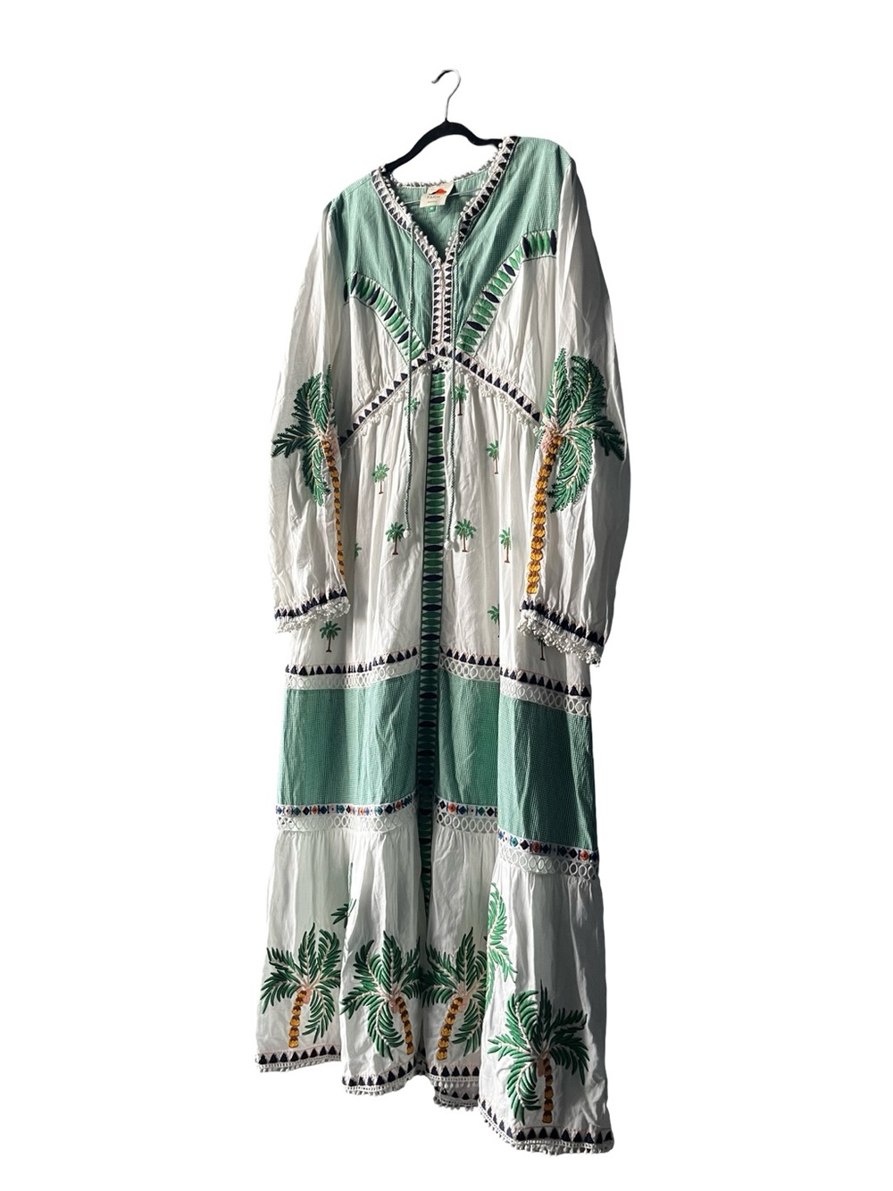FARM Rio White and Green Palm-Print Maxi Dress - Picture 8 of 10